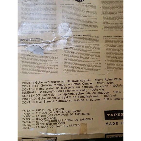 Tapex Vienna Needlepoint Kit Vintage Farm Women Children Grain Cutting 16"x20" - Picture 8 of 10